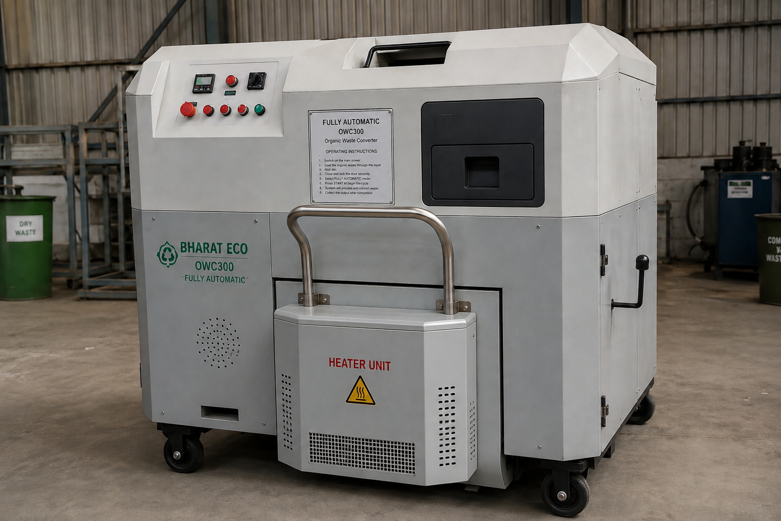Bharat Eco Fully-automatic schematic machine, wheeled stainless steel unit